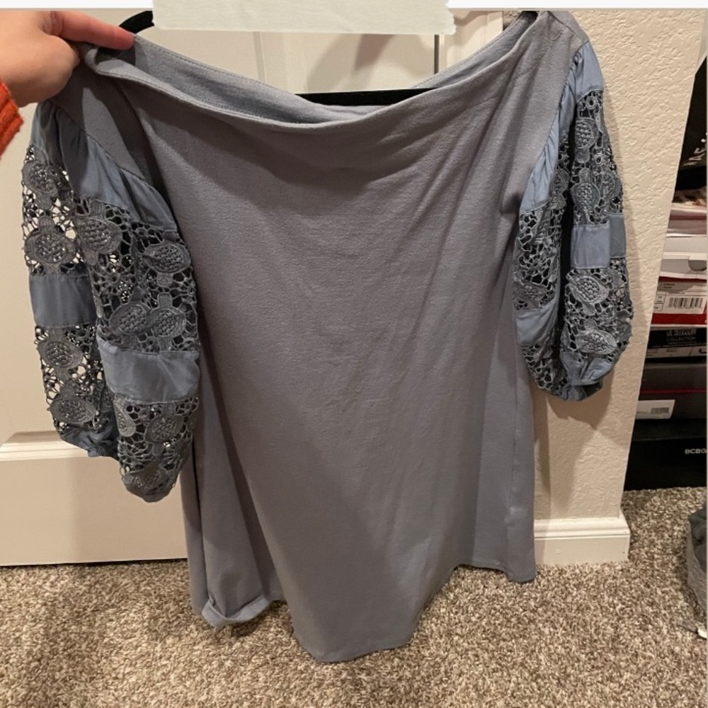 Umgee USA Light Blue Off the Shoulder Tunic